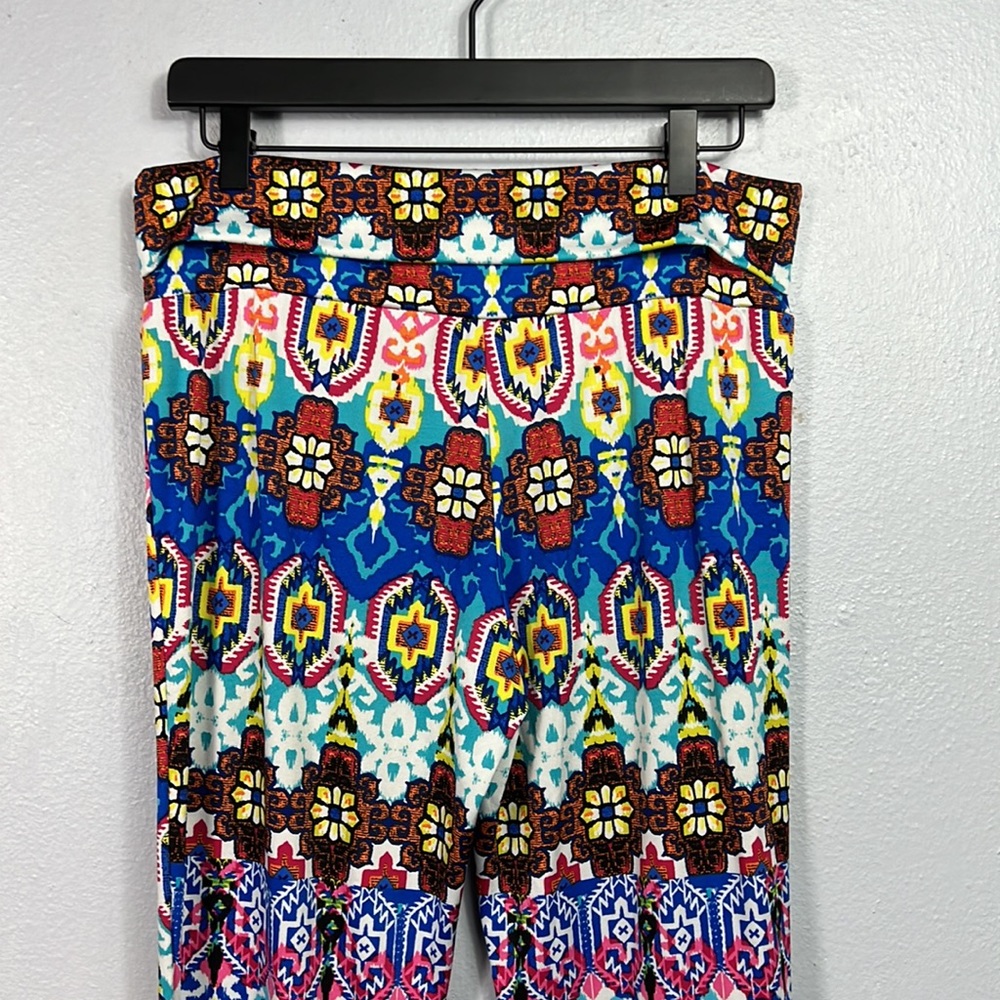 Rock 47 by Wrangler Multicolor Print Wide Leg Knit Tall Pants Medium - Picture 4 of 6